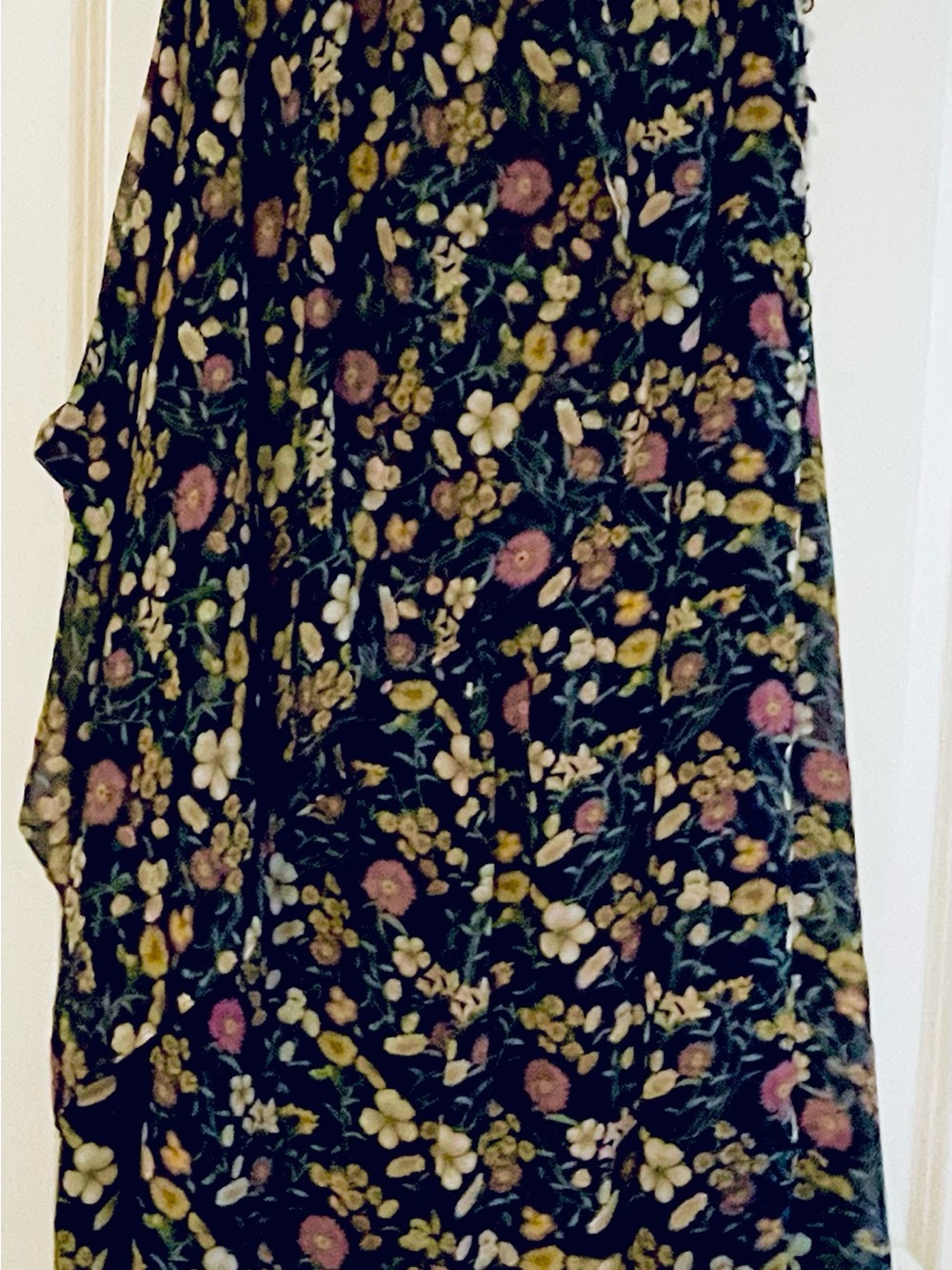 Modcloth Black Floral Keyhole Blouse with Pink and Yellow Blooms. Sleeveless - Picture 2 of 13